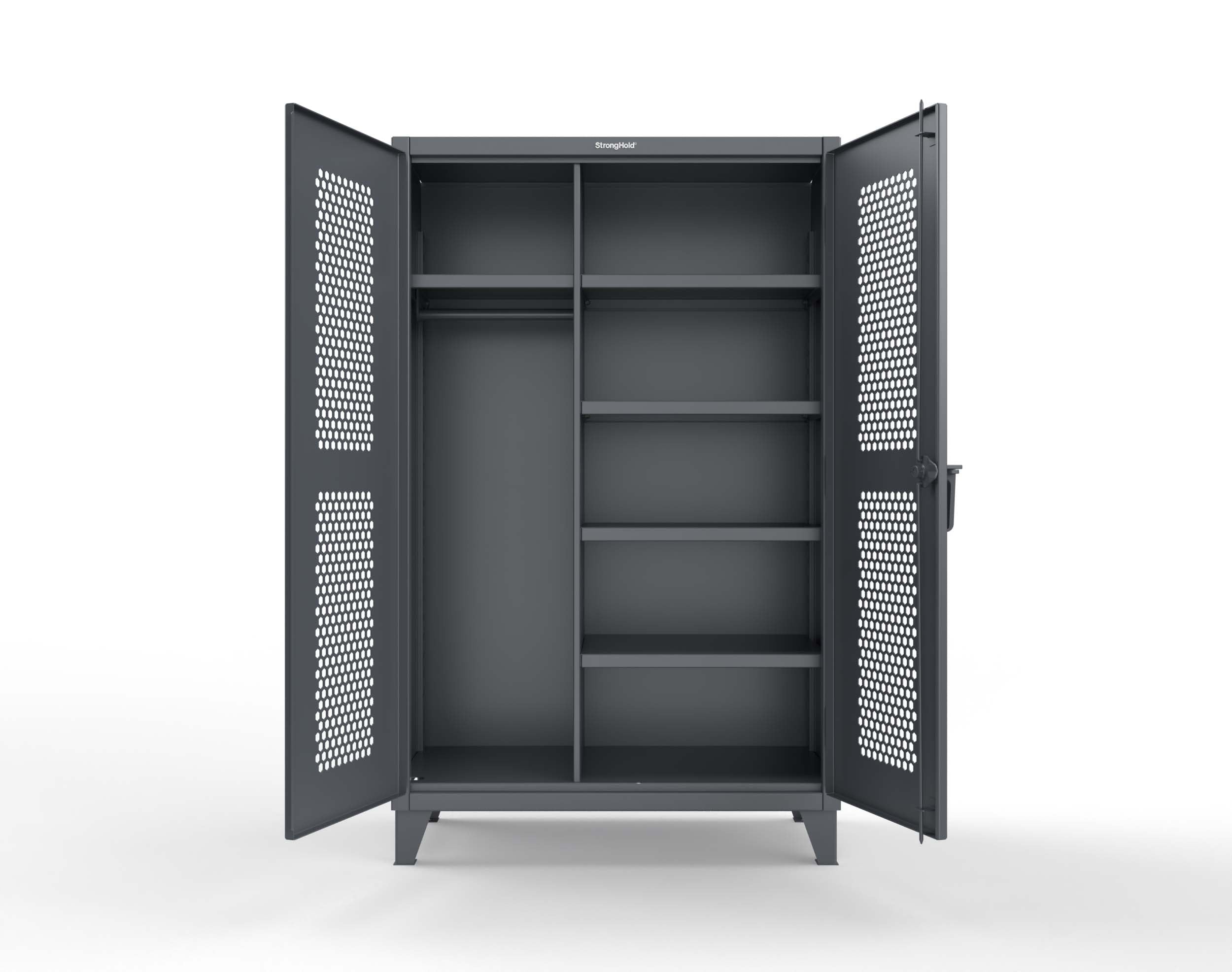 Extreme Duty 12 GA Ventilated (Hex) Uniform Cabinet with 5 Shelves - 4 ...