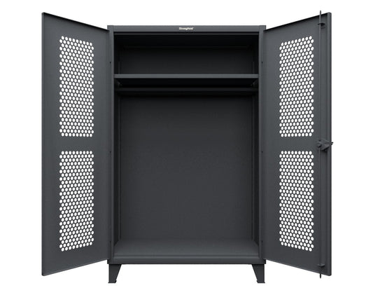 Extreme Duty 12 GA Ventilated (Hex) Uniform Cabinet with Hanger Rod, 1 Shelf - 48 In. W x 24 In. D x 78 In. H
