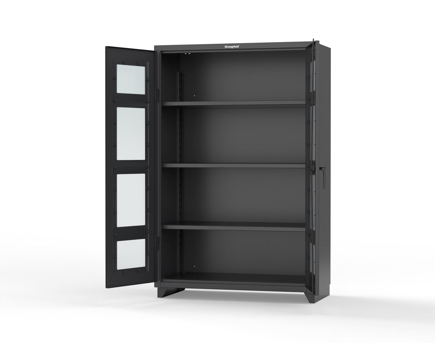 Extra Heavy Duty 14 GA Clearview Cabinet with 3 Shelves - 48 In. W x 24 In. D x 75 In. H - 46-LD-243-L-9005