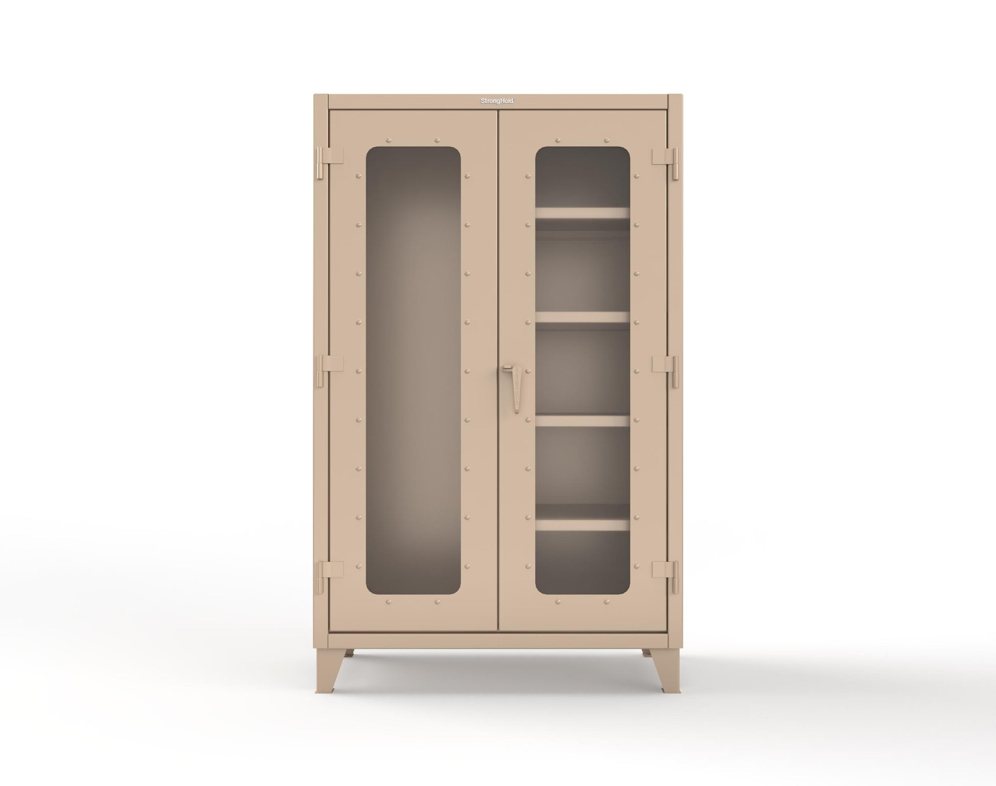 Extreme Duty 12 GA Clear View Janitorial Cabinet with 4 Shelves - 48 In. W x 24 In. D x 78 In. H - 46-LD-BC-244-1019