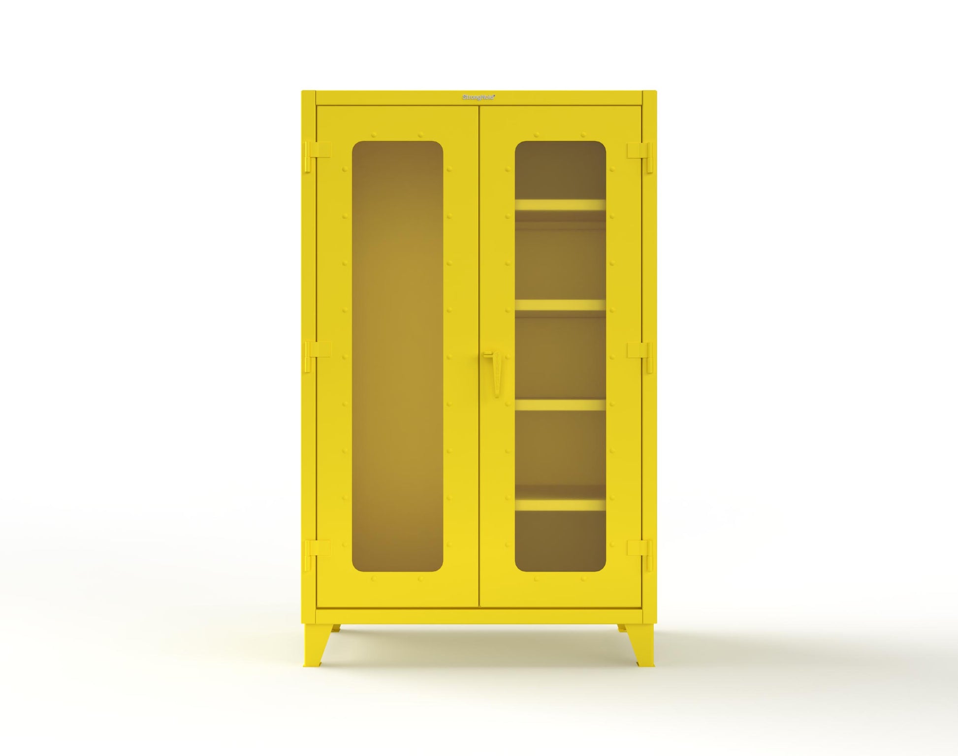 Extreme Duty 12 GA Clear View Janitorial Cabinet with 4 Shelves - 48 In. W x 24 In. D x 78 In. H - 46-LD-BC-244-1021