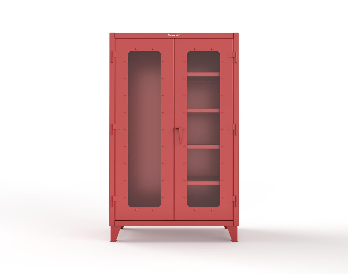 Extreme Duty 12 GA Clear View Janitorial Cabinet with 4 Shelves - 48 In. W x 24 In. D x 78 In. H - 46-LD-BC-244-3001