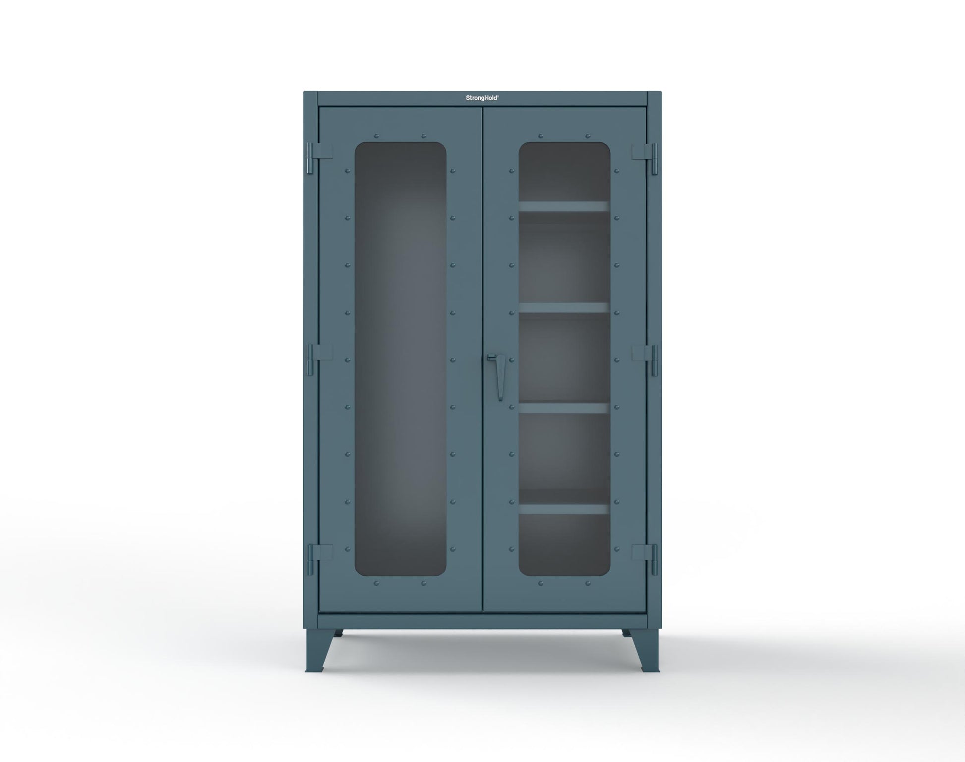 Extreme Duty 12 GA Clear View Janitorial Cabinet with 4 Shelves - 48 In. W x 24 In. D x 78 In. H - 46-LD-BC-244-5001