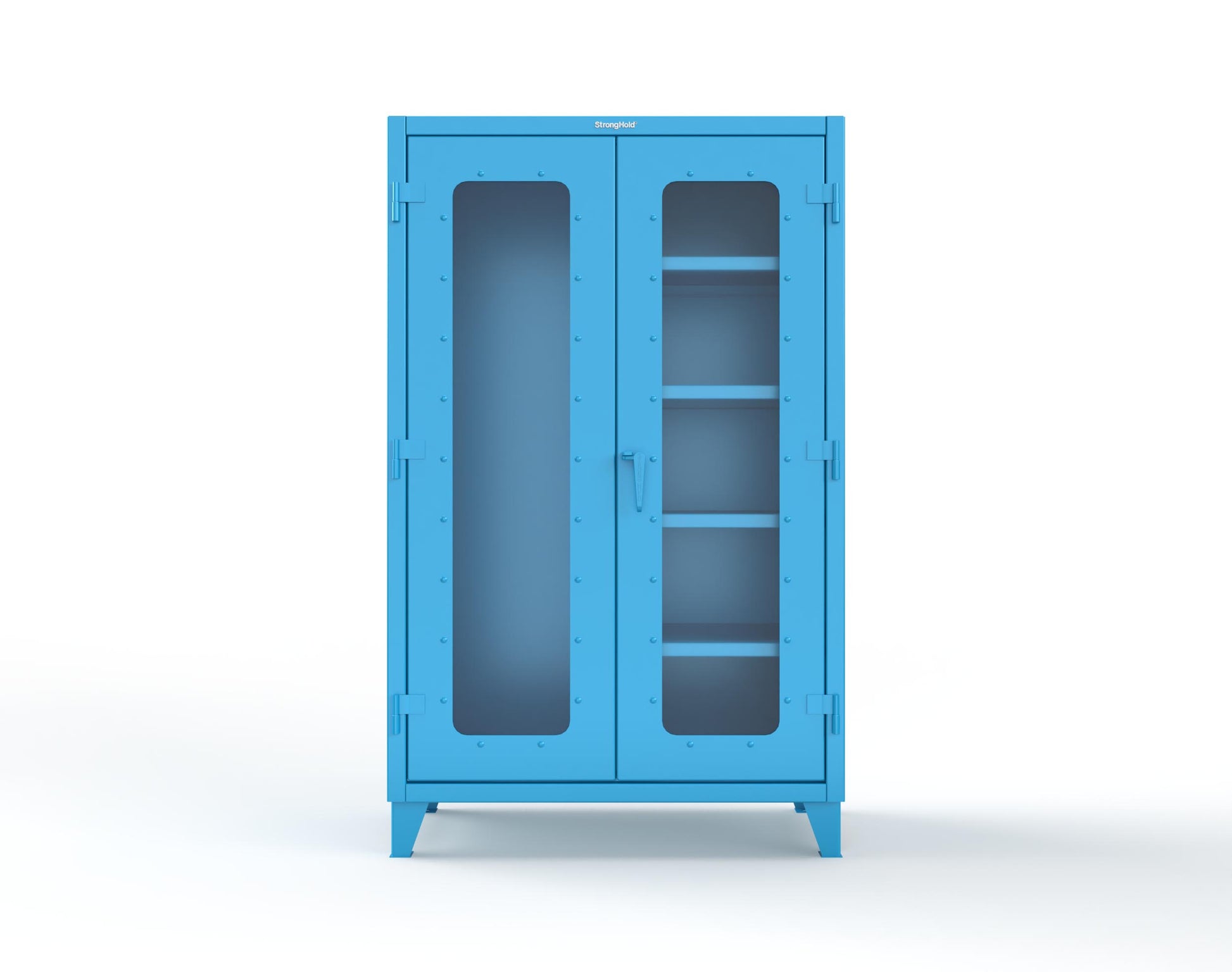 Extreme Duty 12 GA Clear View Janitorial Cabinet with 4 Shelves - 48 In. W x 24 In. D x 78 In. H - 46-LD-BC-244-5012