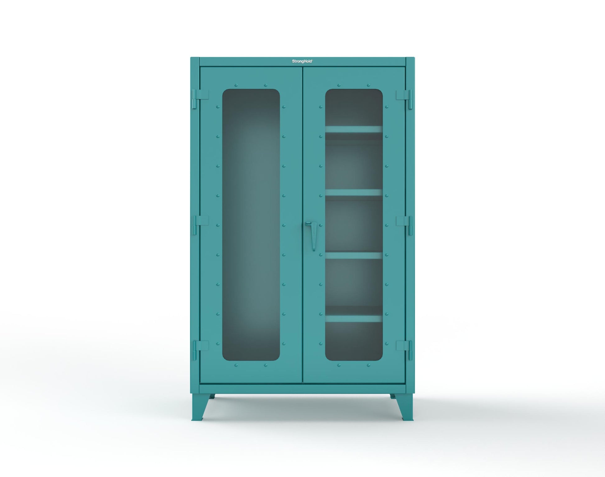 Extreme Duty 12 GA Clear View Janitorial Cabinet with 4 Shelves - 48 In. W x 24 In. D x 78 In. H - 46-LD-BC-244-5021