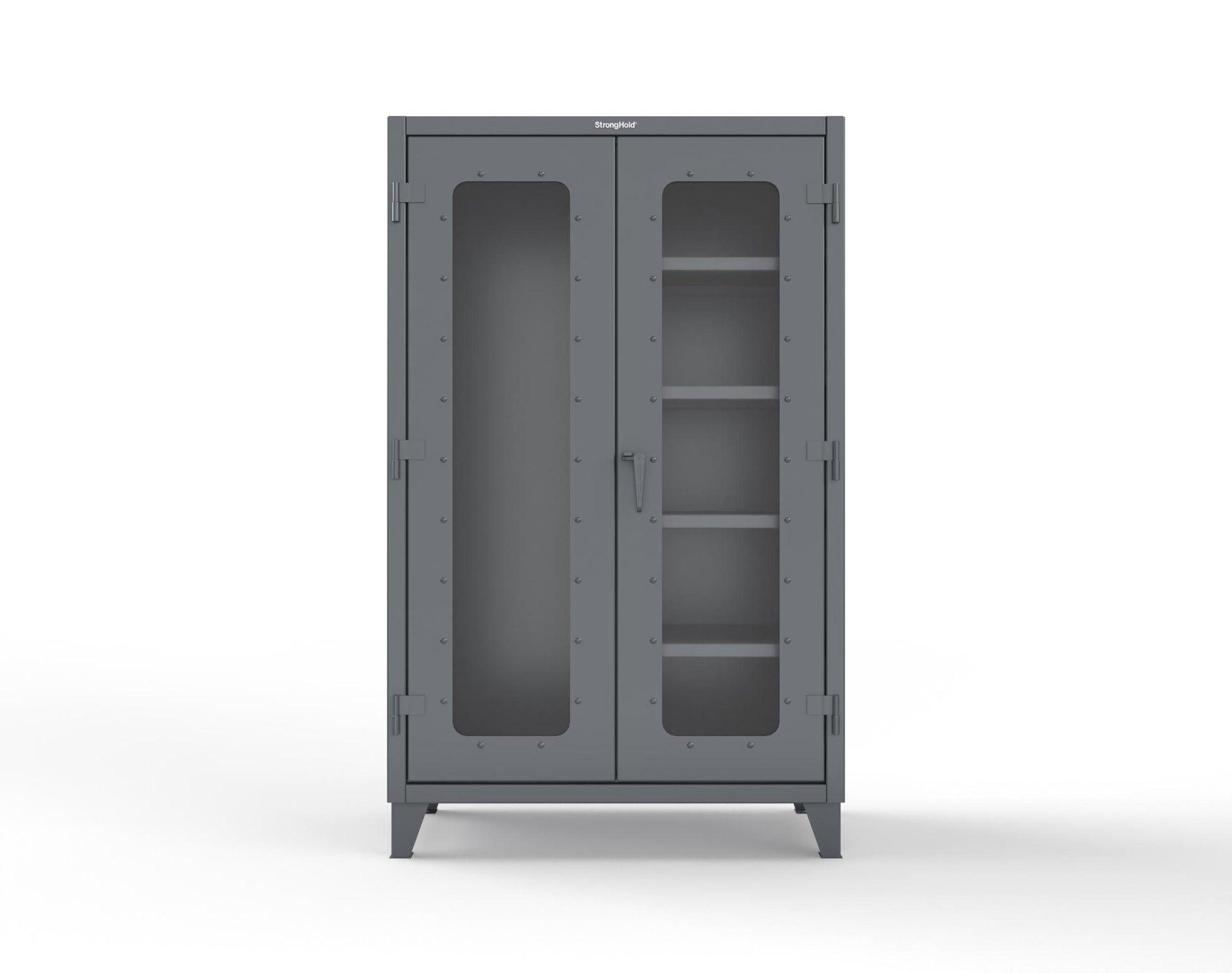 Extreme Duty 12 GA Clear View Janitorial Cabinet with 4 Shelves - 48 In. W x 24 In. D x 78 In. H - 46-LD-BC-244-7024