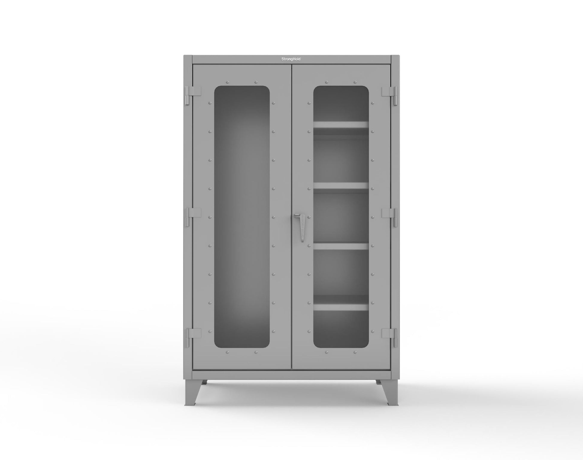 Extreme Duty 12 GA Clear View Janitorial Cabinet with 4 Shelves - 48 In. W x 24 In. D x 78 In. H - 46-LD-BC-244-7037