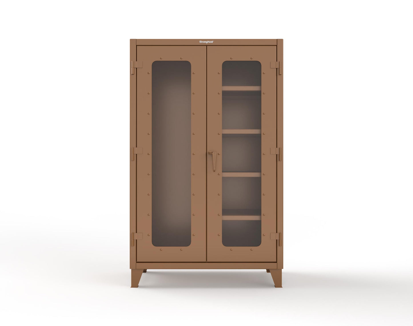 Extreme Duty 12 GA Clear View Janitorial Cabinet with 4 Shelves - 48 In. W x 24 In. D x 78 In. H - 46-LD-BC-244-8008