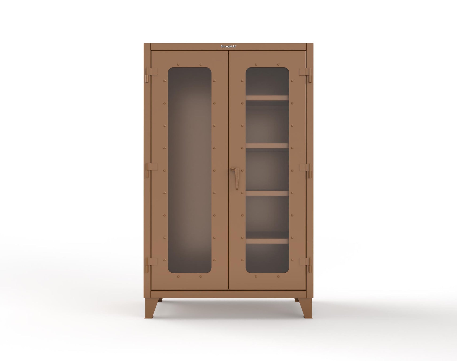 Extreme Duty 12 GA Clear View Janitorial Cabinet with 4 Shelves - 48 In. W x 24 In. D x 78 In. H - 46-LD-BC-244-8008