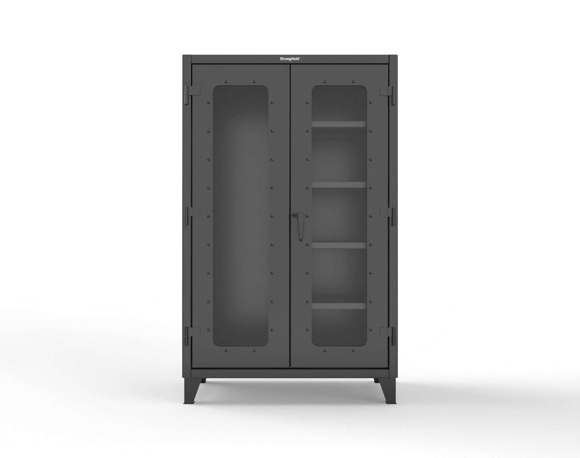 Extreme Duty 12 GA Clear View Janitorial Cabinet with 4 Shelves - 48 In. W x 24 In. D x 78 In. H - 46-LD-BC-244-9005