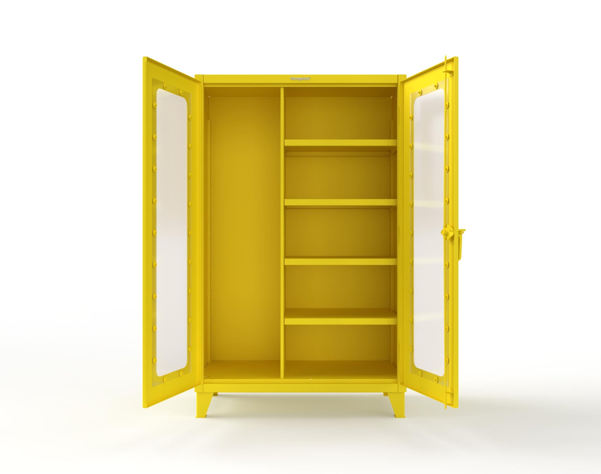 Extreme Duty 12 GA Clear View Janitorial Cabinet with 4 Shelves - 48 In. W x 24 In. D x 78 In. H - 46-LD-BC-244-1021