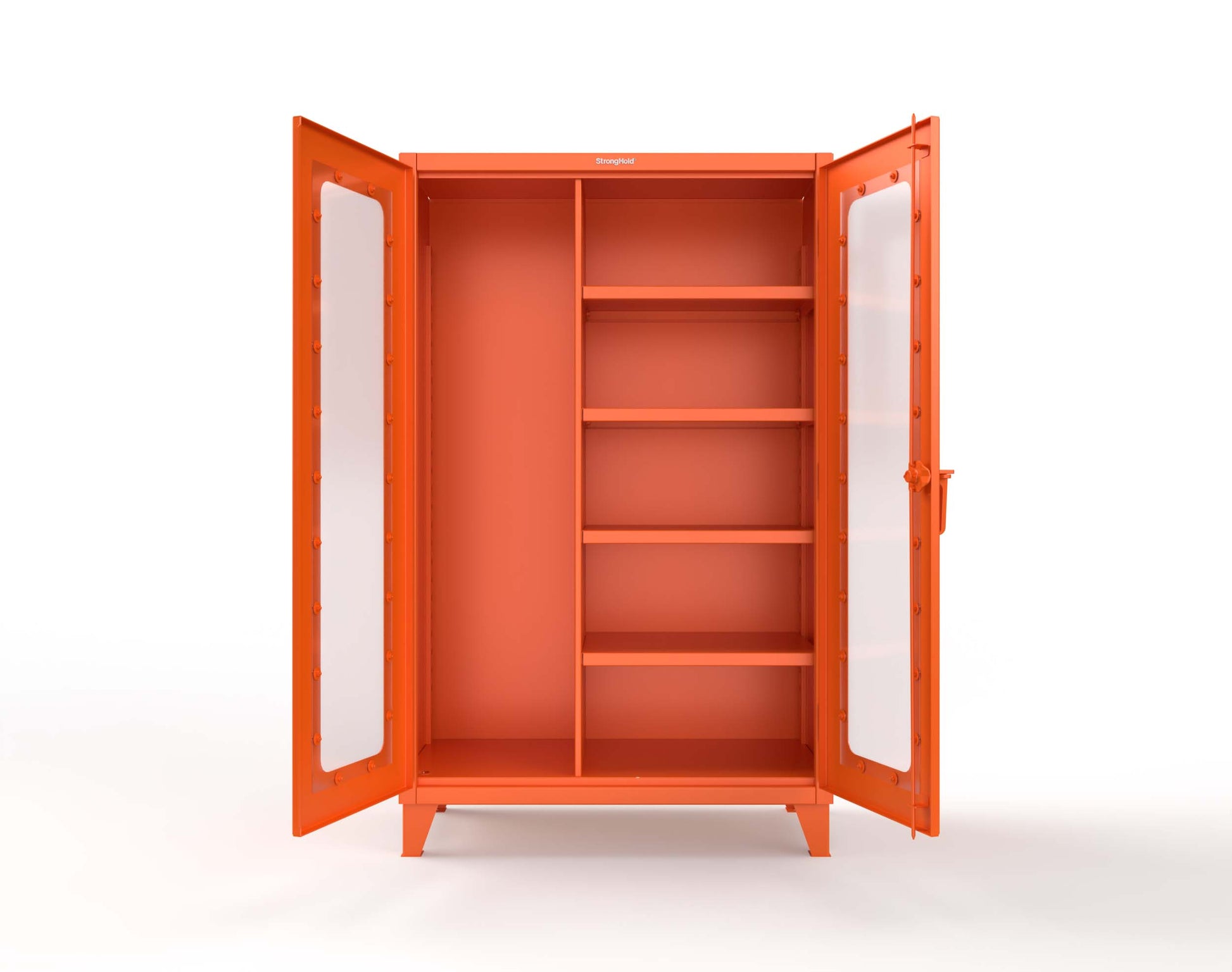 Extreme Duty 12 GA Clear View Janitorial Cabinet with 4 Shelves - 48 In. W x 24 In. D x 78 In. H - 46-LD-BC-244-2009