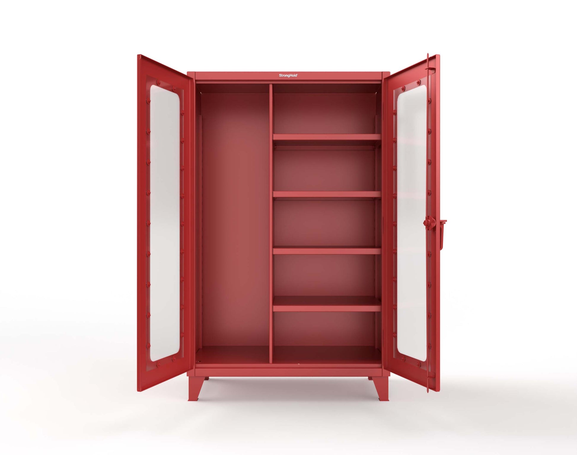 Extreme Duty 12 GA Clear View Janitorial Cabinet with 4 Shelves - 48 In. W x 24 In. D x 78 In. H - 46-LD-BC-244-3001