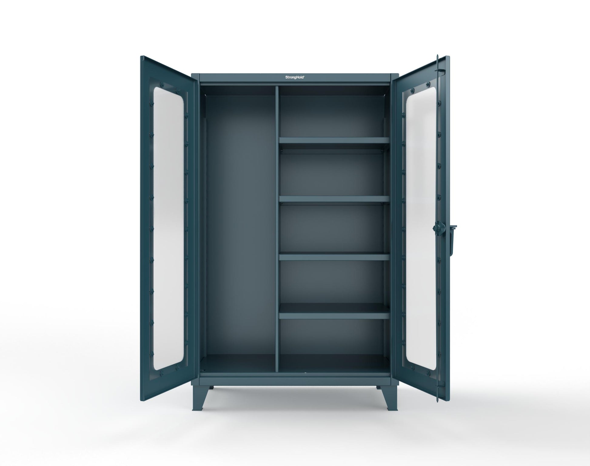 Extreme Duty 12 GA Clear View Janitorial Cabinet with 4 Shelves - 48 In. W x 24 In. D x 78 In. H - 46-LD-BC-244-5001