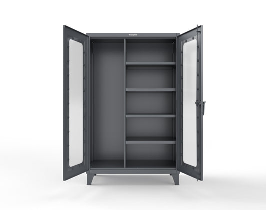 Extreme Duty 12 GA Clear View Janitorial Cabinet with 4 Shelves - 48 In. W x 24 In. D x 78 In. H - 46-LD-BC-244-7024