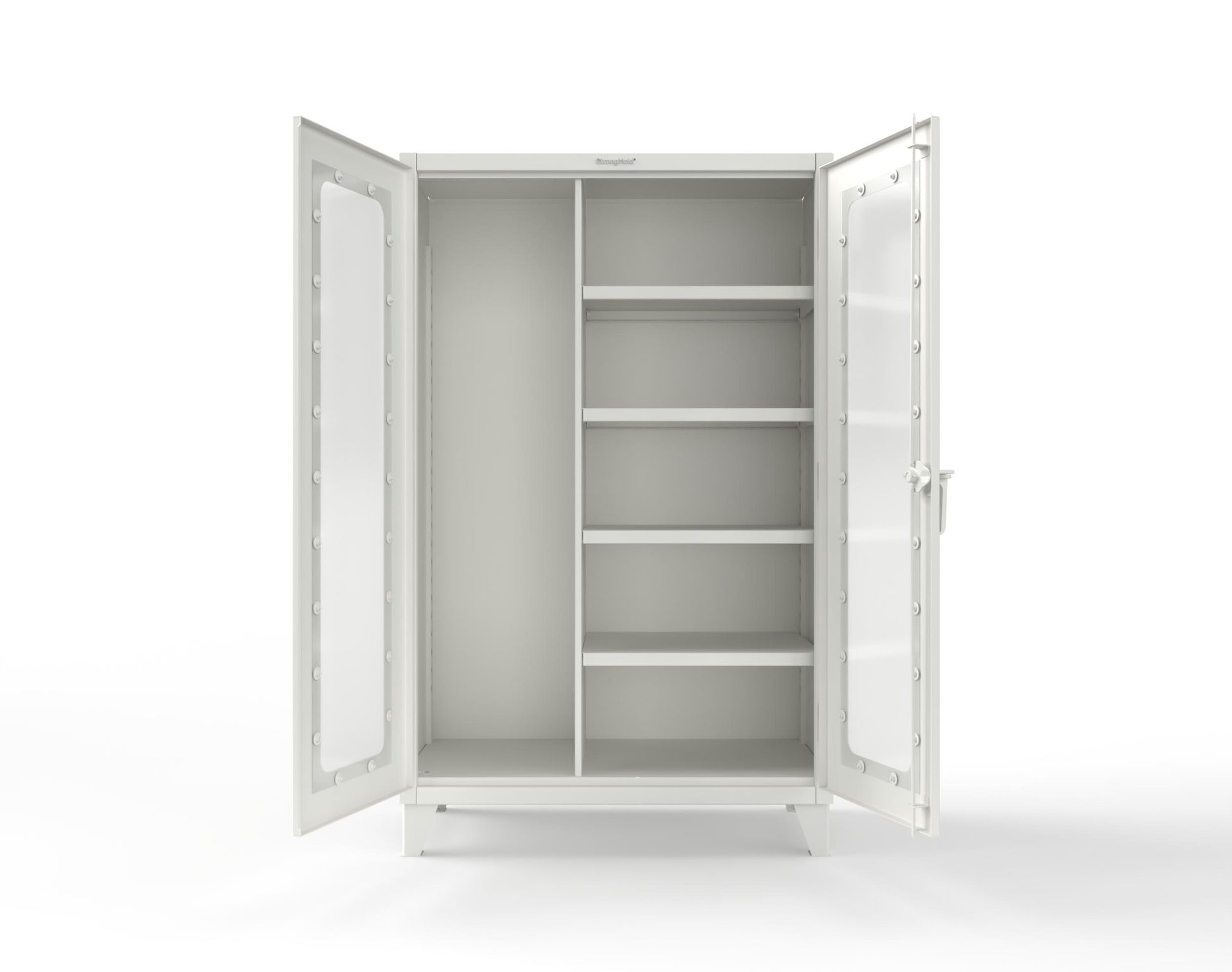 Extreme Duty 12 GA Clear View Janitorial Cabinet with 4 Shelves - 48 In. W x 24 In. D x 78 In. H - 46-LD-BC-244-9003