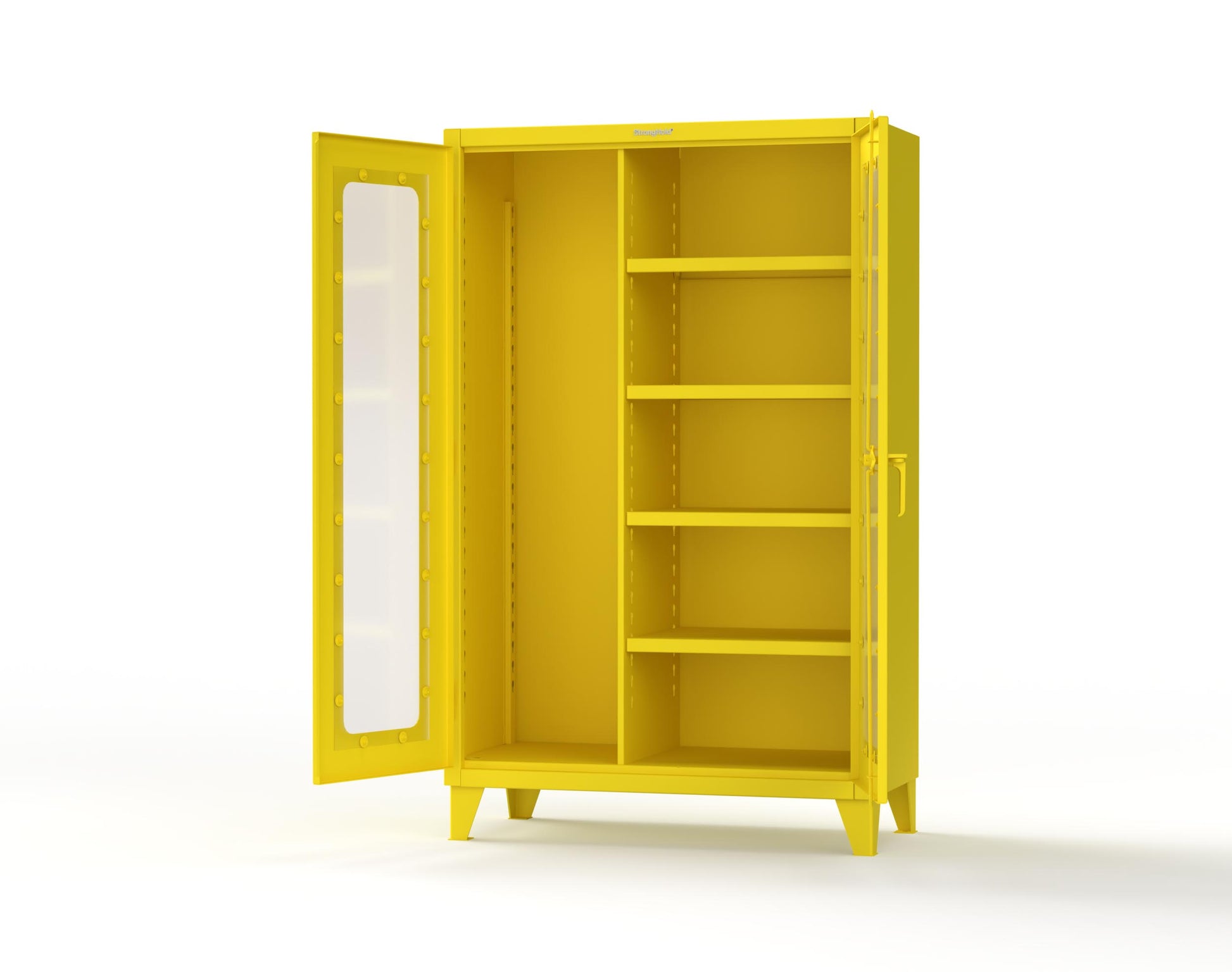 Extreme Duty 12 GA Clear View Janitorial Cabinet with 4 Shelves - 48 In. W x 24 In. D x 78 In. H - 46-LD-BC-244-1021