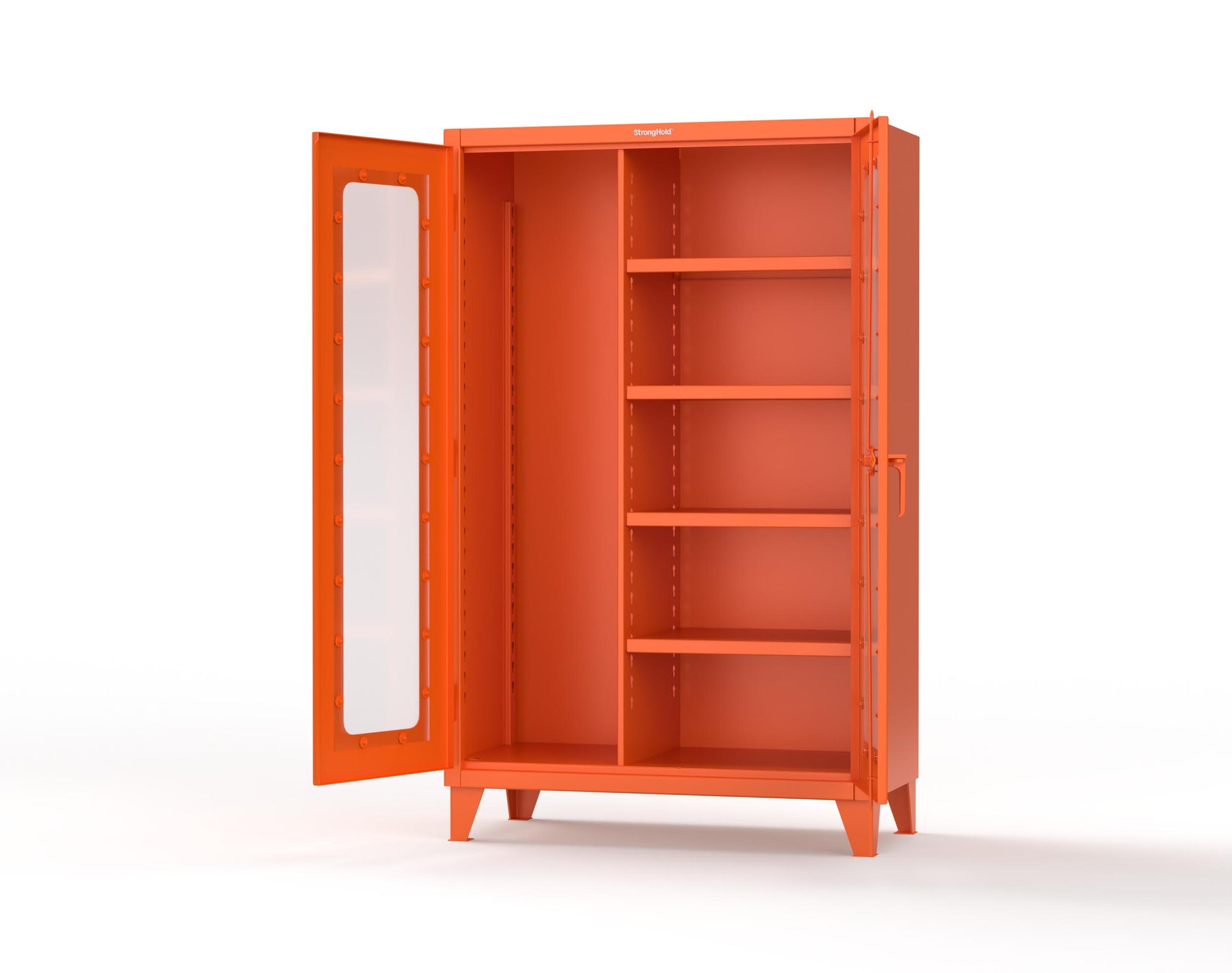 Extreme Duty 12 GA Clear View Janitorial Cabinet with 4 Shelves - 48 In. W x 24 In. D x 78 In. H - 46-LD-BC-244-2009