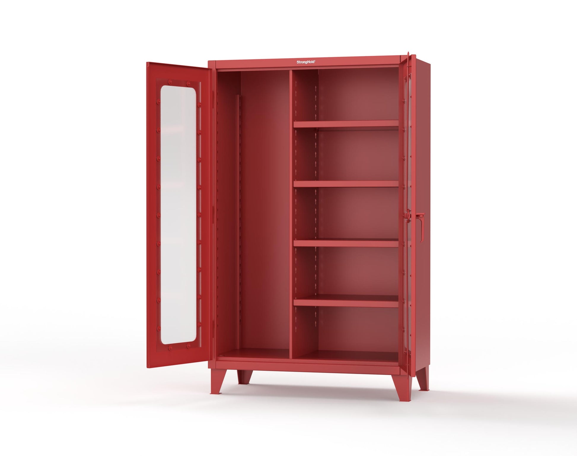 Extreme Duty 12 GA Clear View Janitorial Cabinet with 4 Shelves - 48 In. W x 24 In. D x 78 In. H - 46-LD-BC-244-3001