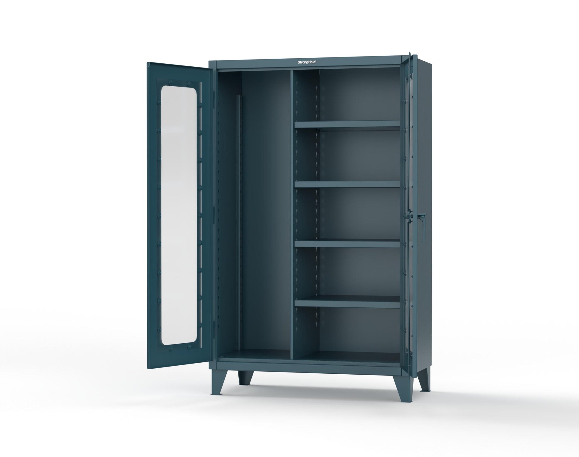 Extreme Duty 12 GA Clear View Janitorial Cabinet with 4 Shelves - 48 In. W x 24 In. D x 78 In. H - 46-LD-BC-244-5001