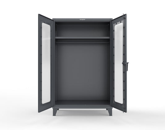 Extreme Duty 12 GA Clear View Uniform Cabinet with Hanger Rod, 1 Shelf - 48 In. W x 24 In. D x 78 In. H - 46-LD-WR-241-7024