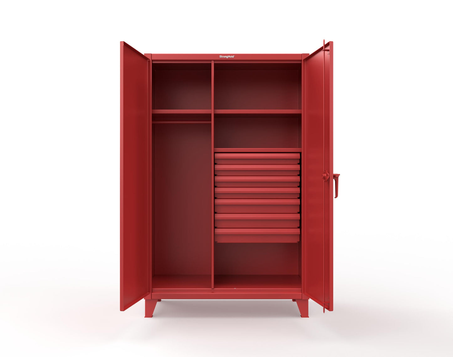 Extreme Duty 12 GA Uniform Cabinet with 7 Drawers, 3 Shelves - 48 In. W x 24 In. D x 78 In. H - 46-W-243-7DB-3001