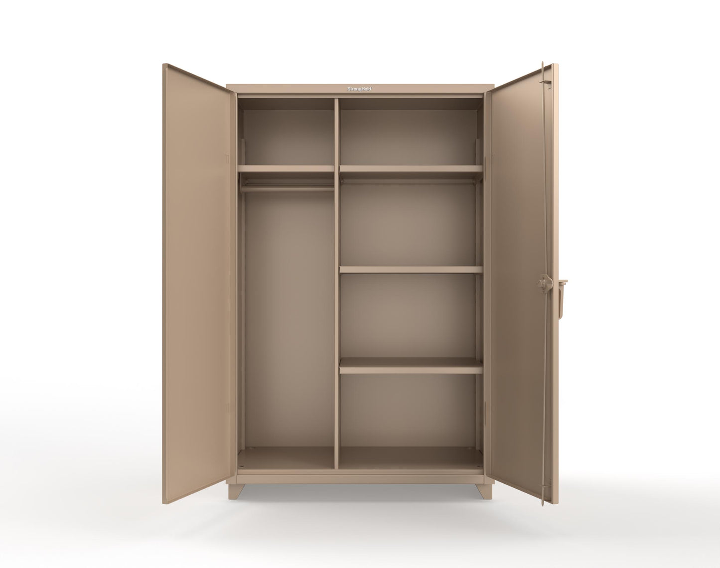 Extra Heavy Duty 14 GA Uniform Cabinet with 4 Shelves - 48 In. W x 24 In. D x 75 In. H - 46-W-244-L-1019