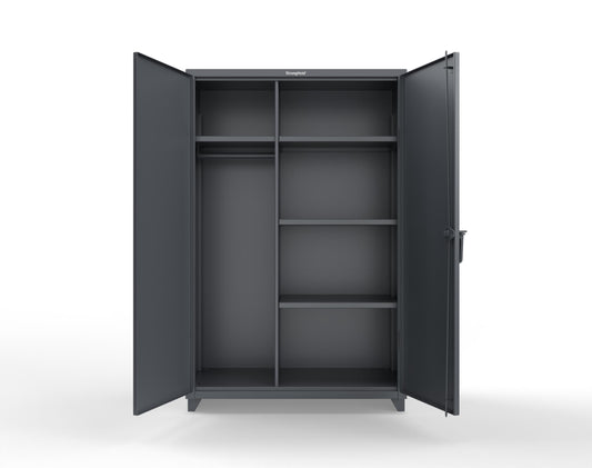 Extra Heavy Duty 14 GA Uniform Cabinet with 4 Shelves - 48 In. W x 24 In. D x 75 In. H - 46-W-244-L-7024