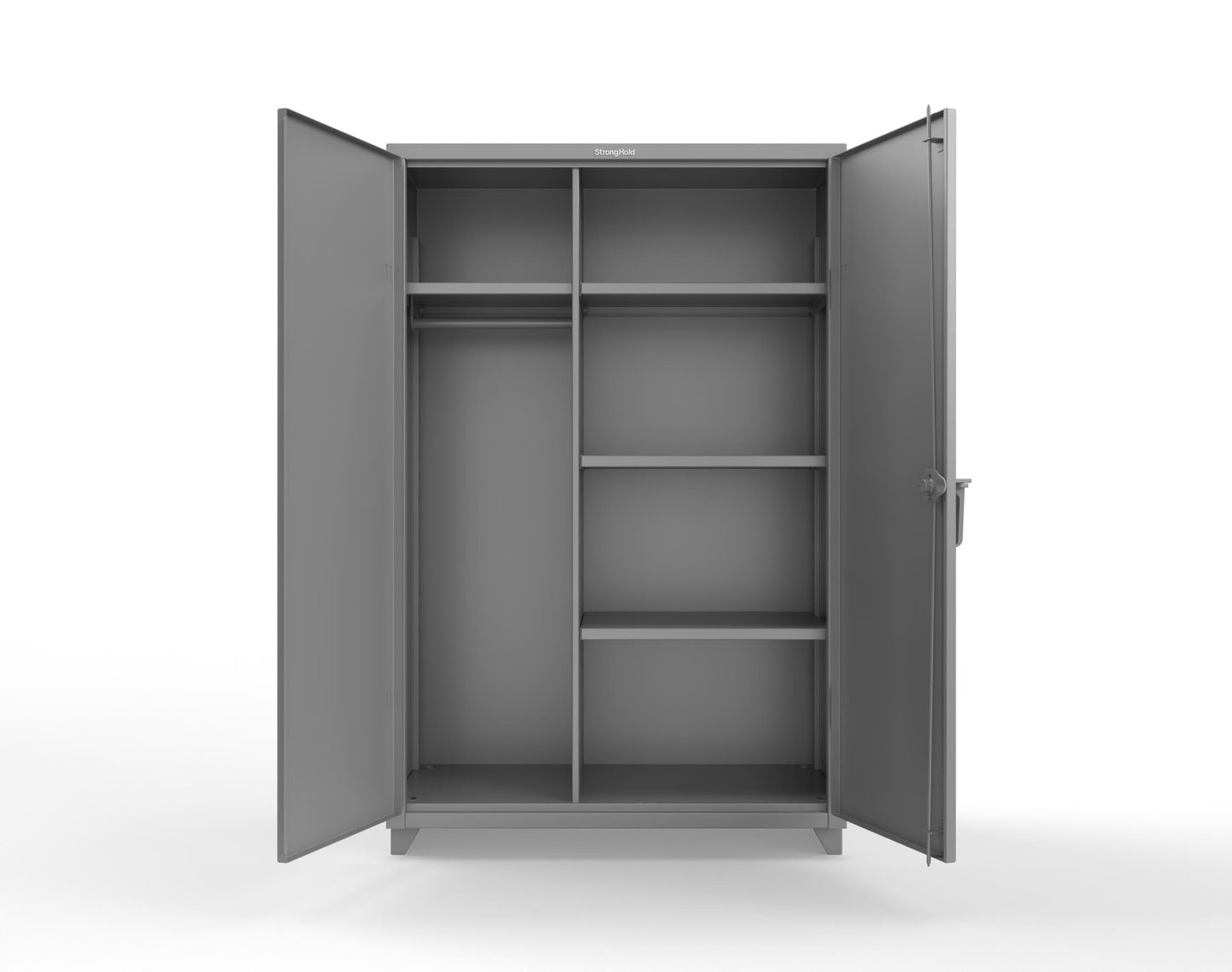 Extra Heavy Duty 14 GA Uniform Cabinet with 4 Shelves - 48 In. W x 24 In. D x 75 In. H - 46-W-244-L-7037