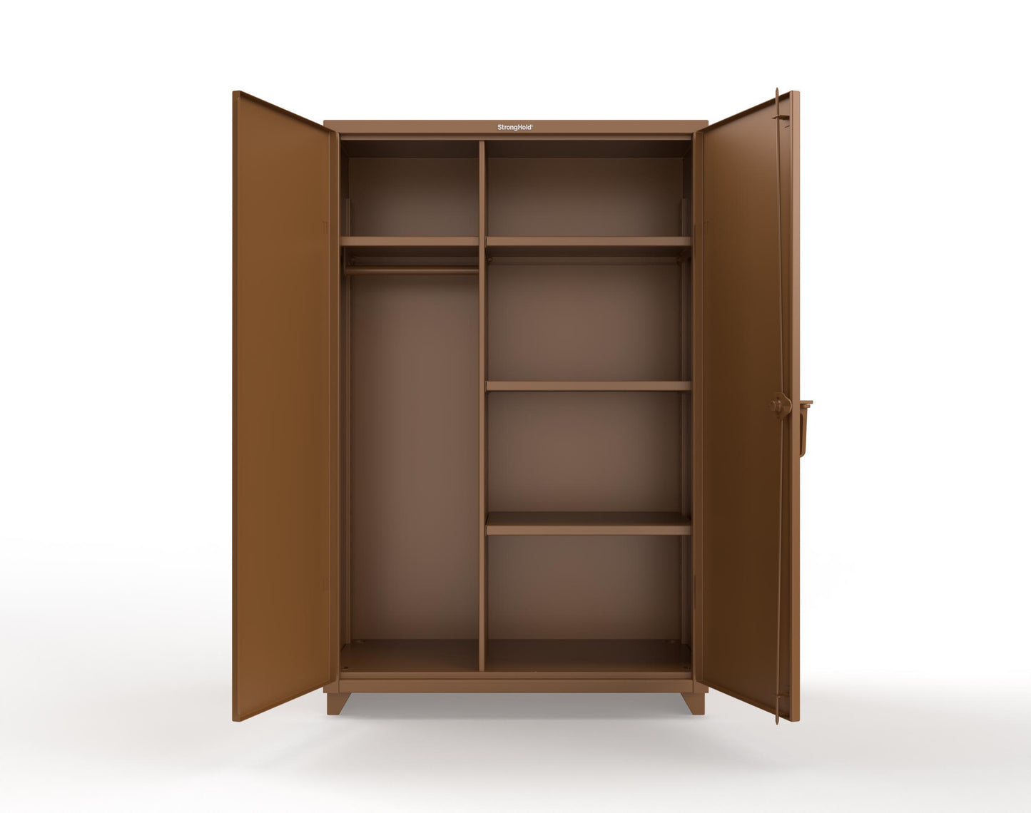 Extra Heavy Duty 14 GA Uniform Cabinet with 4 Shelves - 48 In. W x 24 In. D x 75 In. H - 46-W-244-L-8008