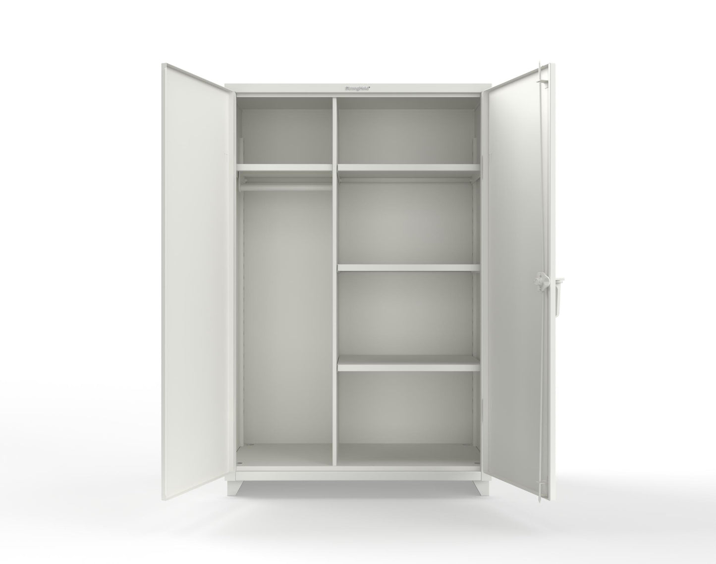 Extra Heavy Duty 14 GA Uniform Cabinet with 4 Shelves - 48 In. W x 24 In. D x 75 In. H - 46-W-244-L-9003