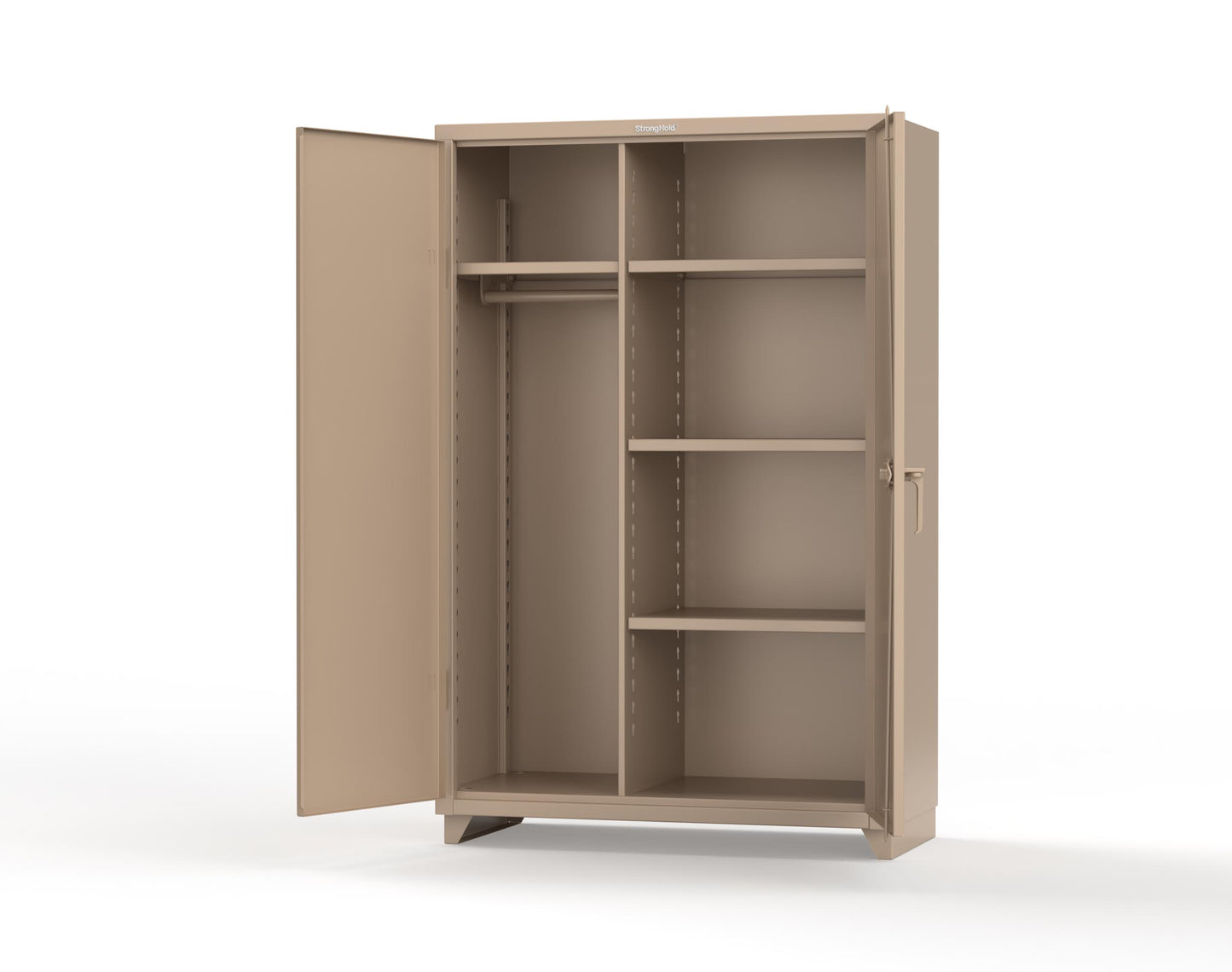 Extra Heavy Duty 14 GA Uniform Cabinet with 4 Shelves - 48 In. W x 24 In. D x 75 In. H - 46-W-244-L-1019