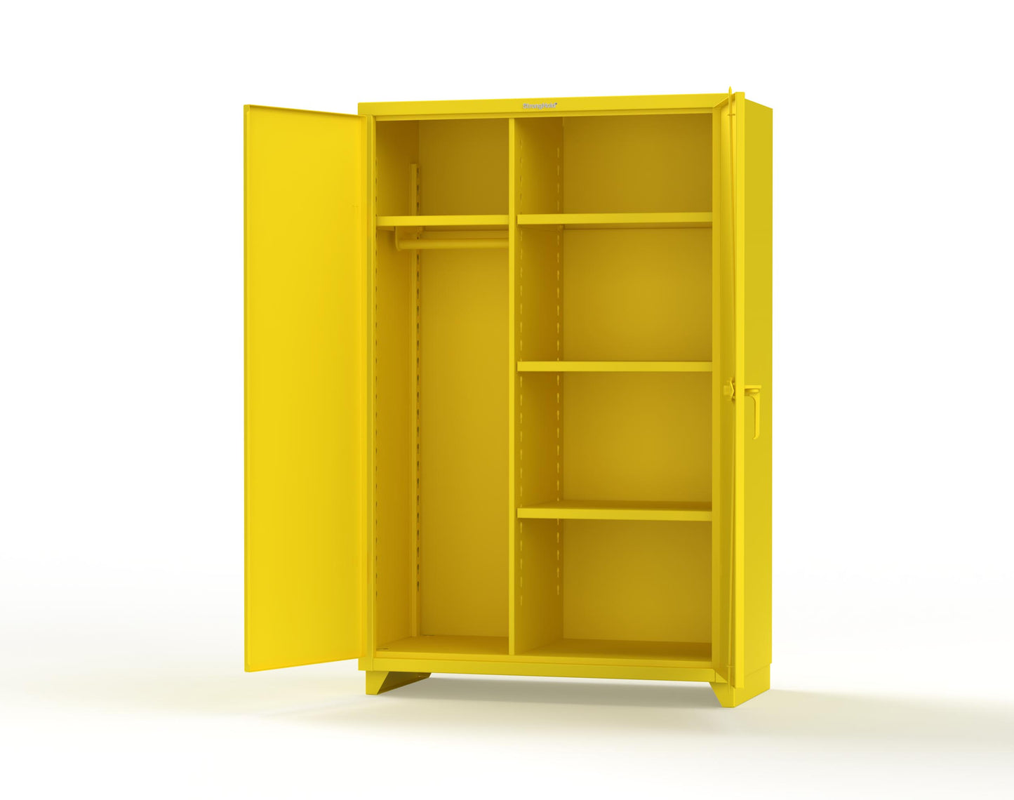 Extra Heavy Duty 14 GA Uniform Cabinet with 4 Shelves - 48 In. W x 24 In. D x 75 In. H - 46-W-244-L-1021
