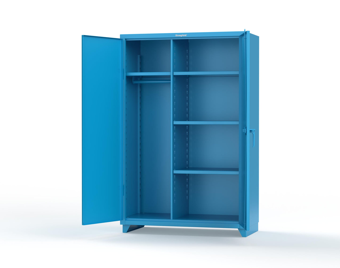 Extra Heavy Duty 14 GA Uniform Cabinet with 4 Shelves - 48 In. W x 24 In. D x 75 In. H - 46-W-244-L-5012