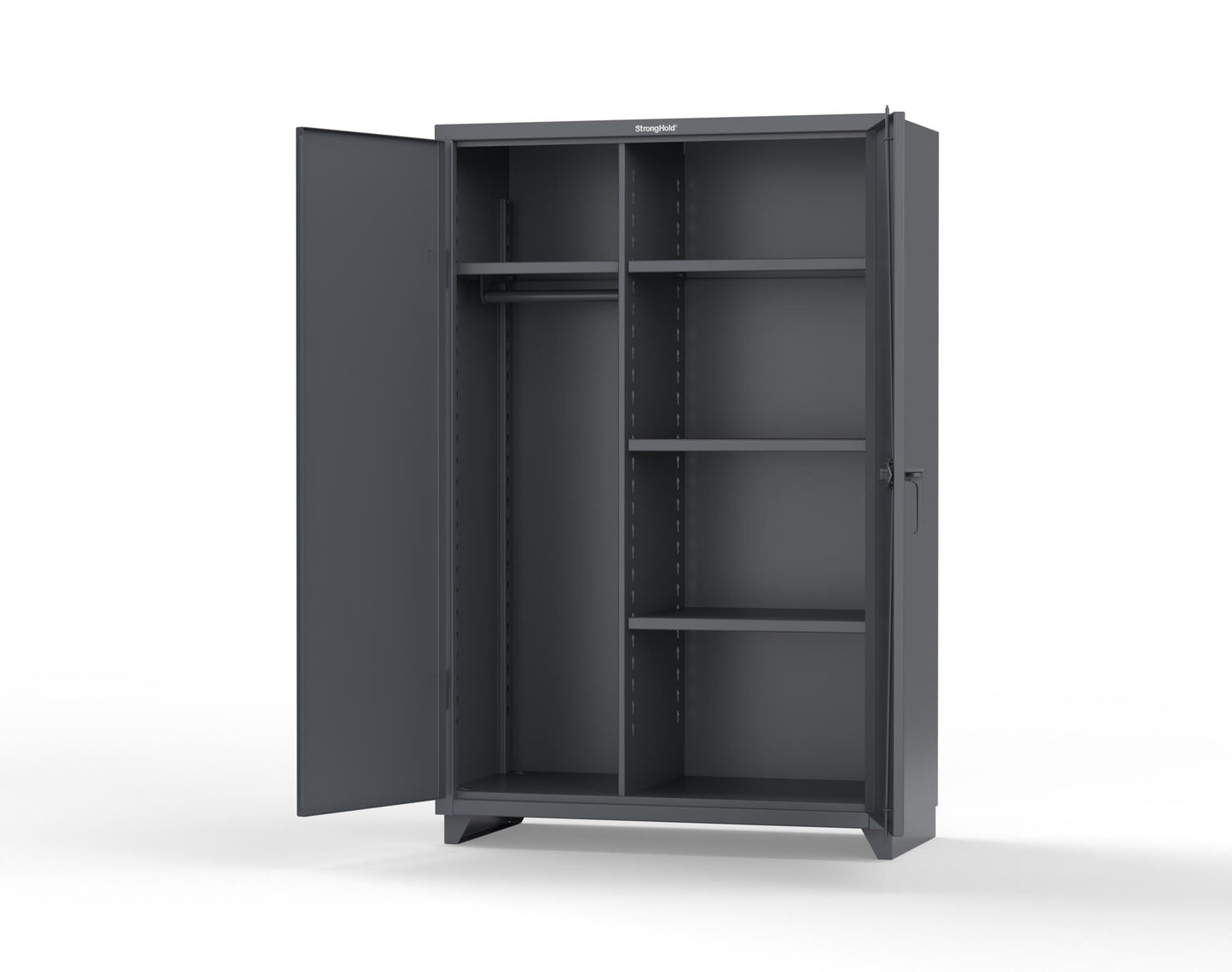 Extra Heavy Duty 14 GA Uniform Cabinet with 4 Shelves - 48 In. W x 24 In. D x 75 In. H - 46-W-244-L-7024