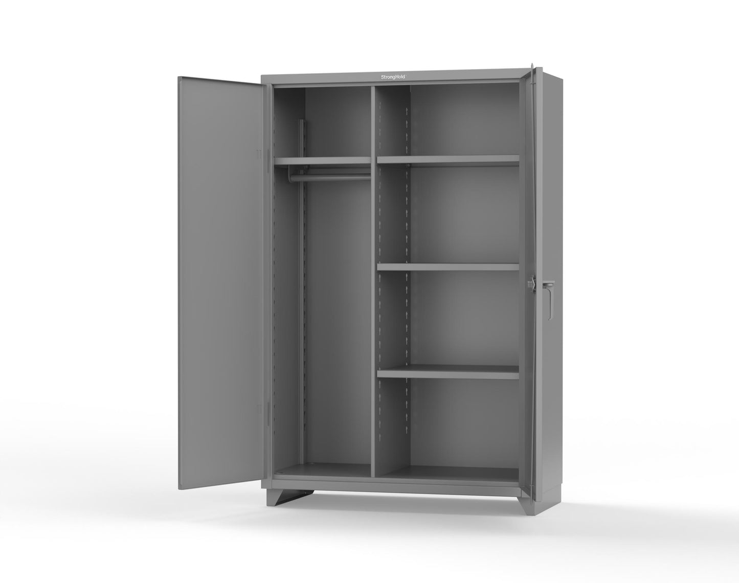 Extra Heavy Duty 14 GA Uniform Cabinet with 4 Shelves - 48 In. W x 24 In. D x 75 In. H - 46-W-244-L-7037