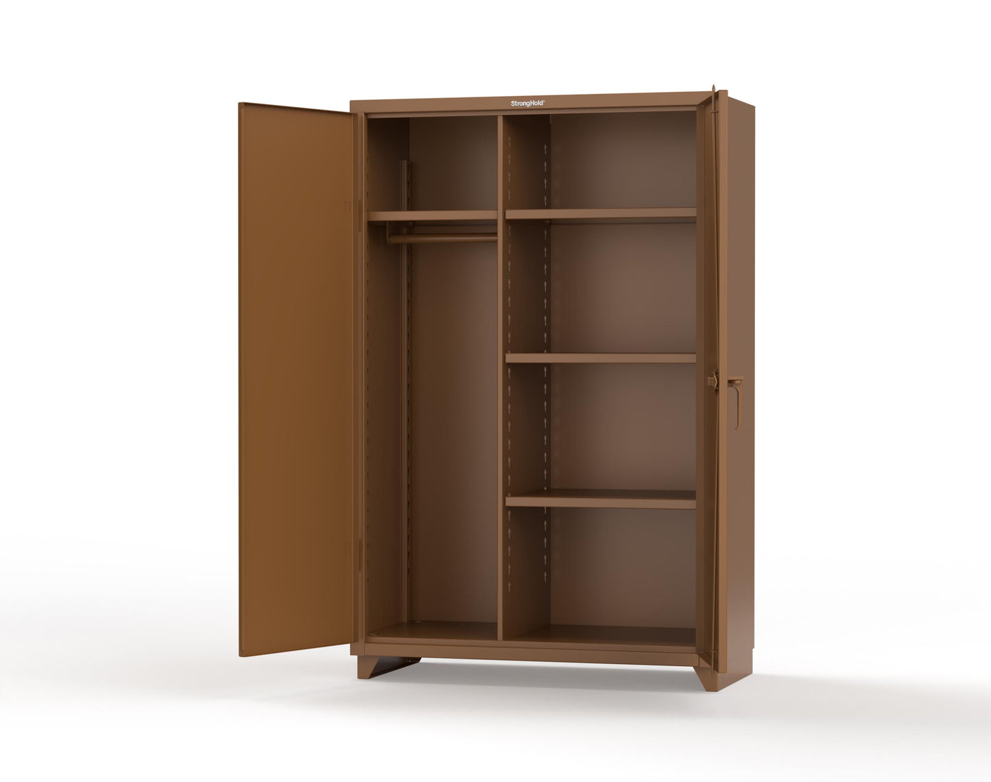 Extra Heavy Duty 14 GA Uniform Cabinet with 4 Shelves - 48 In. W x 24 In. D x 75 In. H - 46-W-244-L-8008