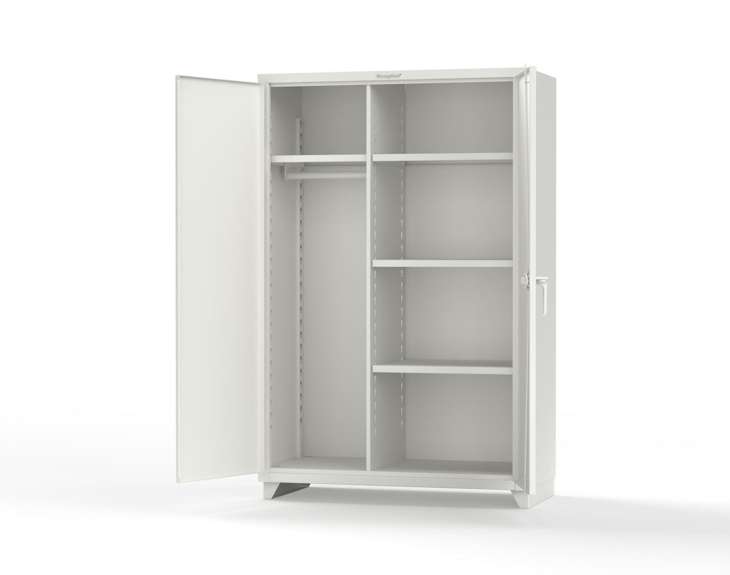 Extra Heavy Duty 14 GA Uniform Cabinet with 4 Shelves - 48 In. W x 24 In. D x 75 In. H - 46-W-244-L-9003