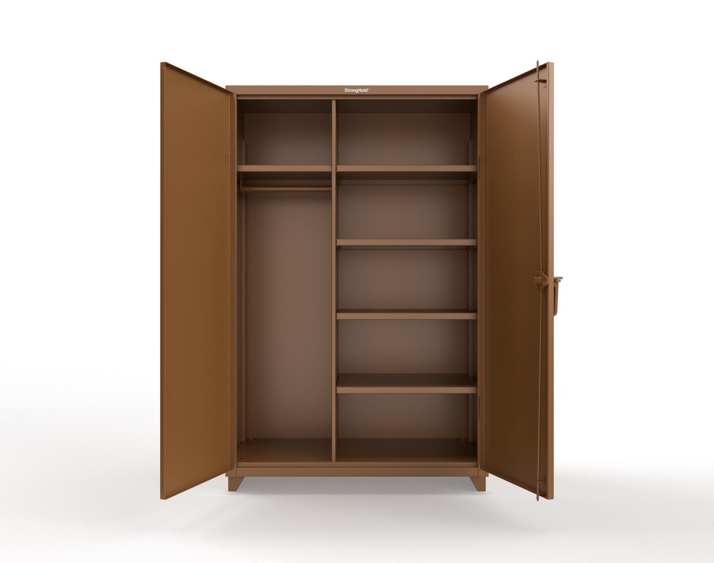 Extra Heavy Duty 14 GA Uniform Cabinet with 5 Shelves - 48 In. W x 24 In. D x 75 In. H - 46-W-245-L-8008