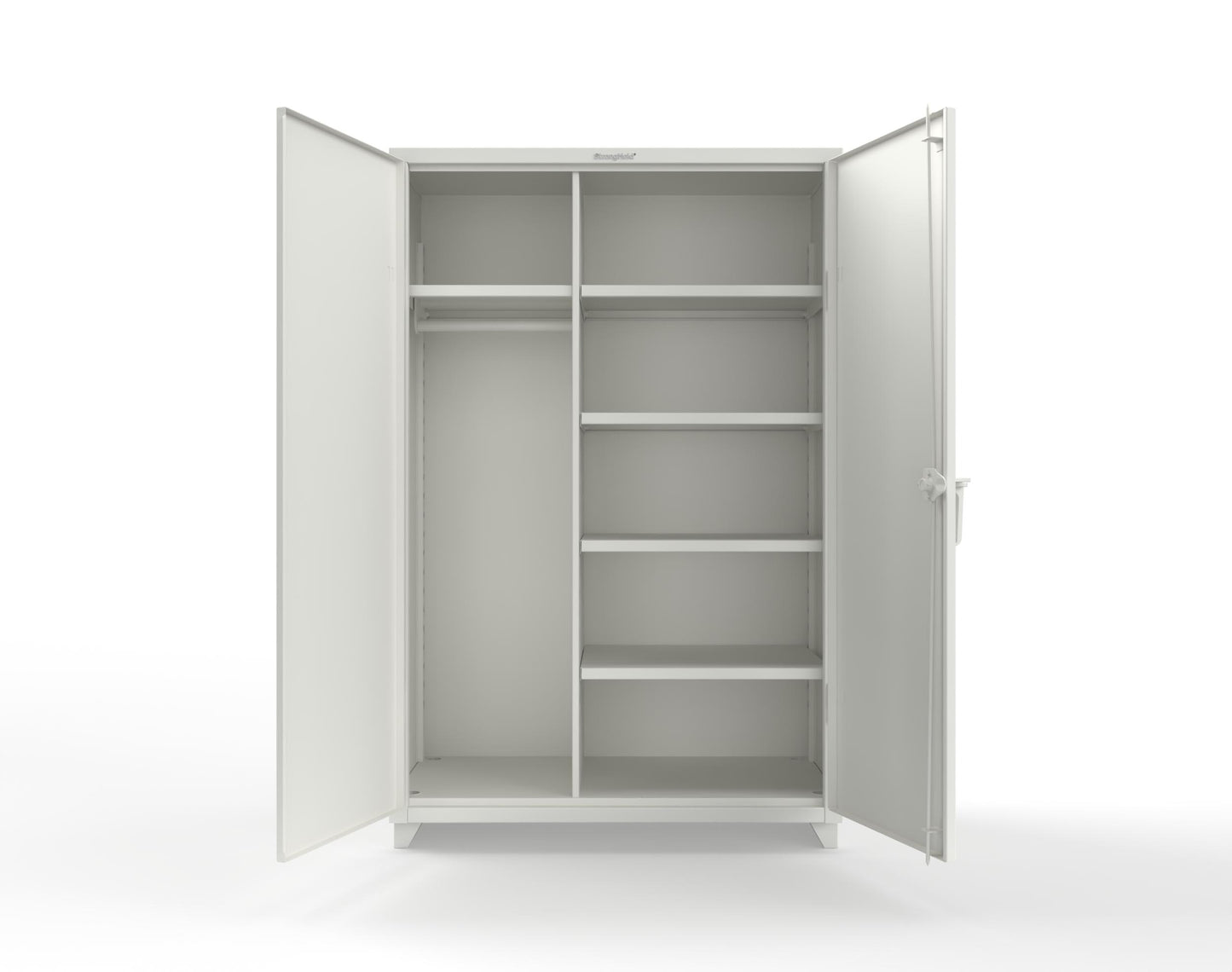 Extra Heavy Duty 14 GA Uniform Cabinet with 5 Shelves - 48 In. W x 24 In. D x 75 In. H - 46-W-245-L-9003