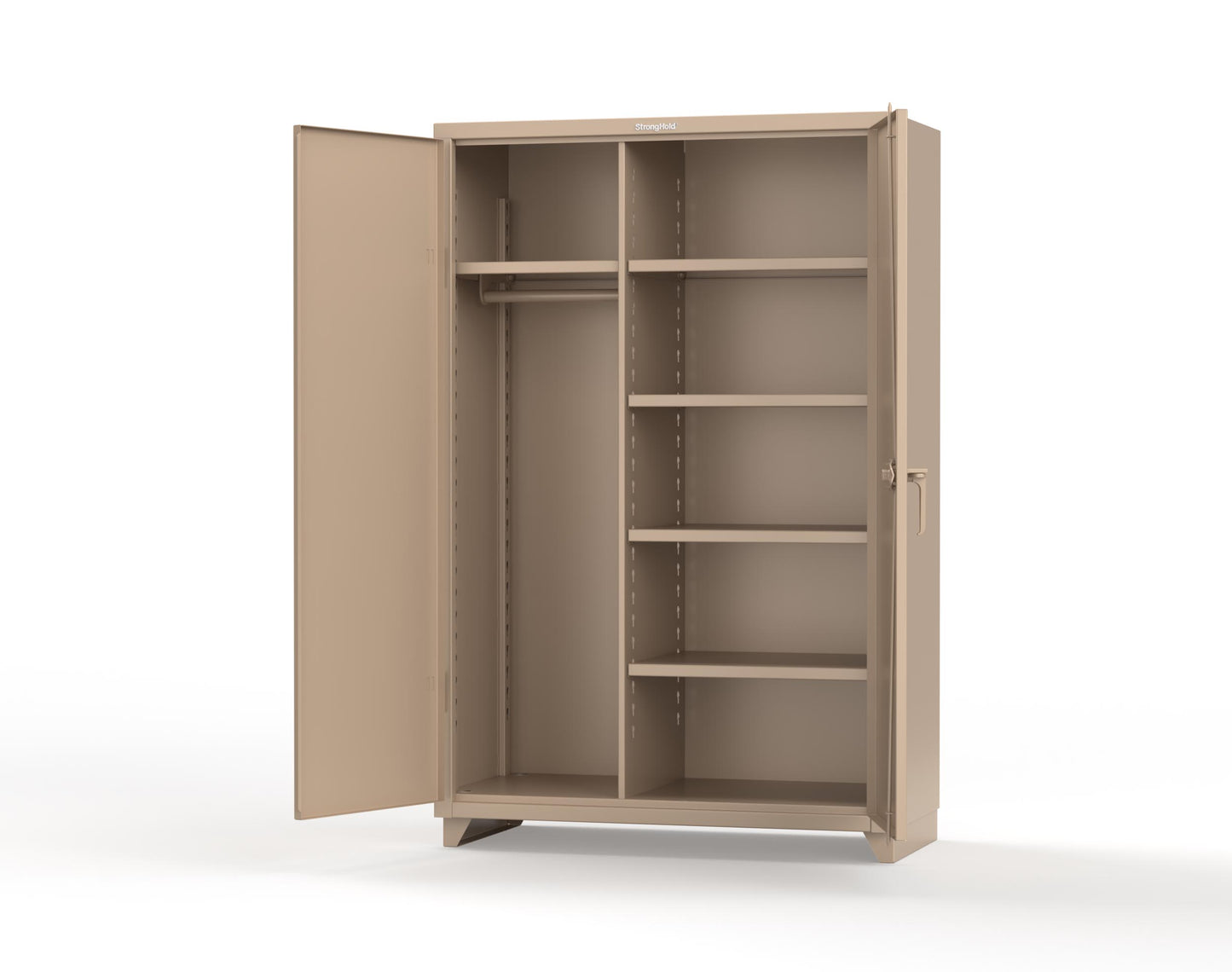 Extra Heavy Duty 14 GA Uniform Cabinet with 5 Shelves - 48 In. W x 24 In. D x 75 In. H - 46-W-245-L-1019