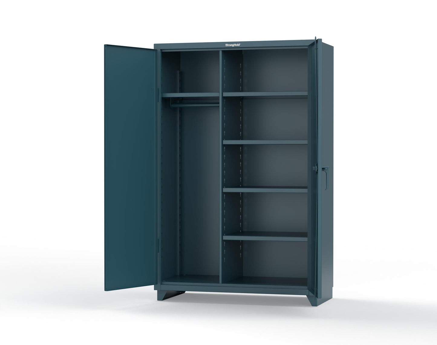 Extra Heavy Duty 14 GA Uniform Cabinet with 5 Shelves - 48 In. W x 24 In. D x 75 In. H - 46-W-245-L-5001
