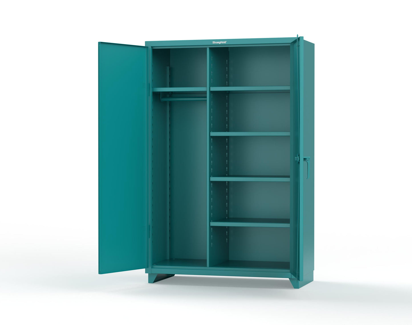 Extra Heavy Duty 14 GA Uniform Cabinet with 5 Shelves - 48 In. W x 24 In. D x 75 In. H - 46-W-245-L-5021