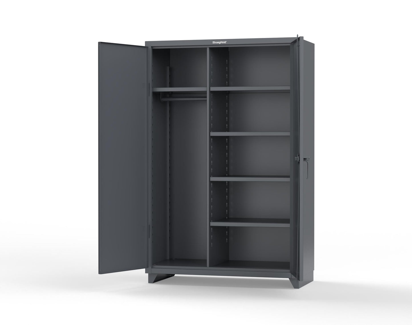 Extra Heavy Duty 14 GA Uniform Cabinet with 5 Shelves - 48 In. W x 24 In. D x 75 In. H - 46-W-245-L-7024