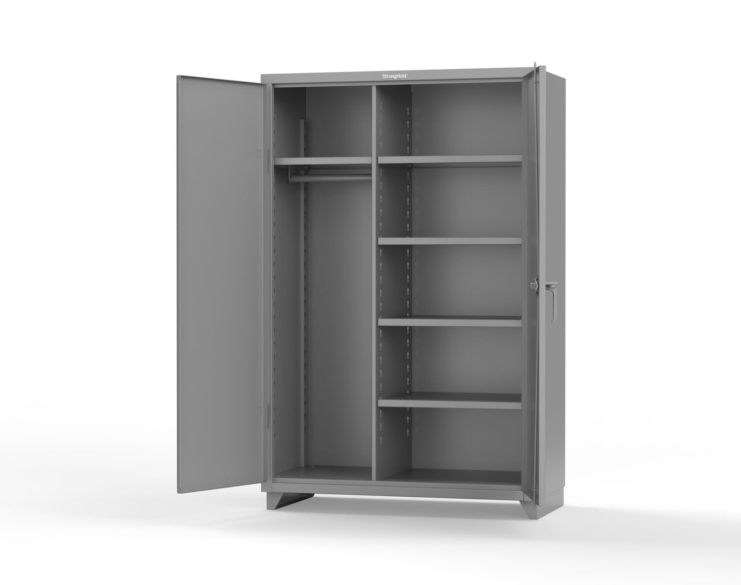 Extra Heavy Duty 14 GA Uniform Cabinet with 5 Shelves - 48 In. W x 24 In. D x 75 In. H - 46-W-245-L-7037