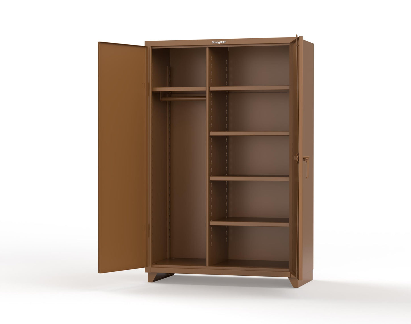 Extra Heavy Duty 14 GA Uniform Cabinet with 5 Shelves - 48 In. W x 24 In. D x 75 In. H - 46-W-245-L-8008