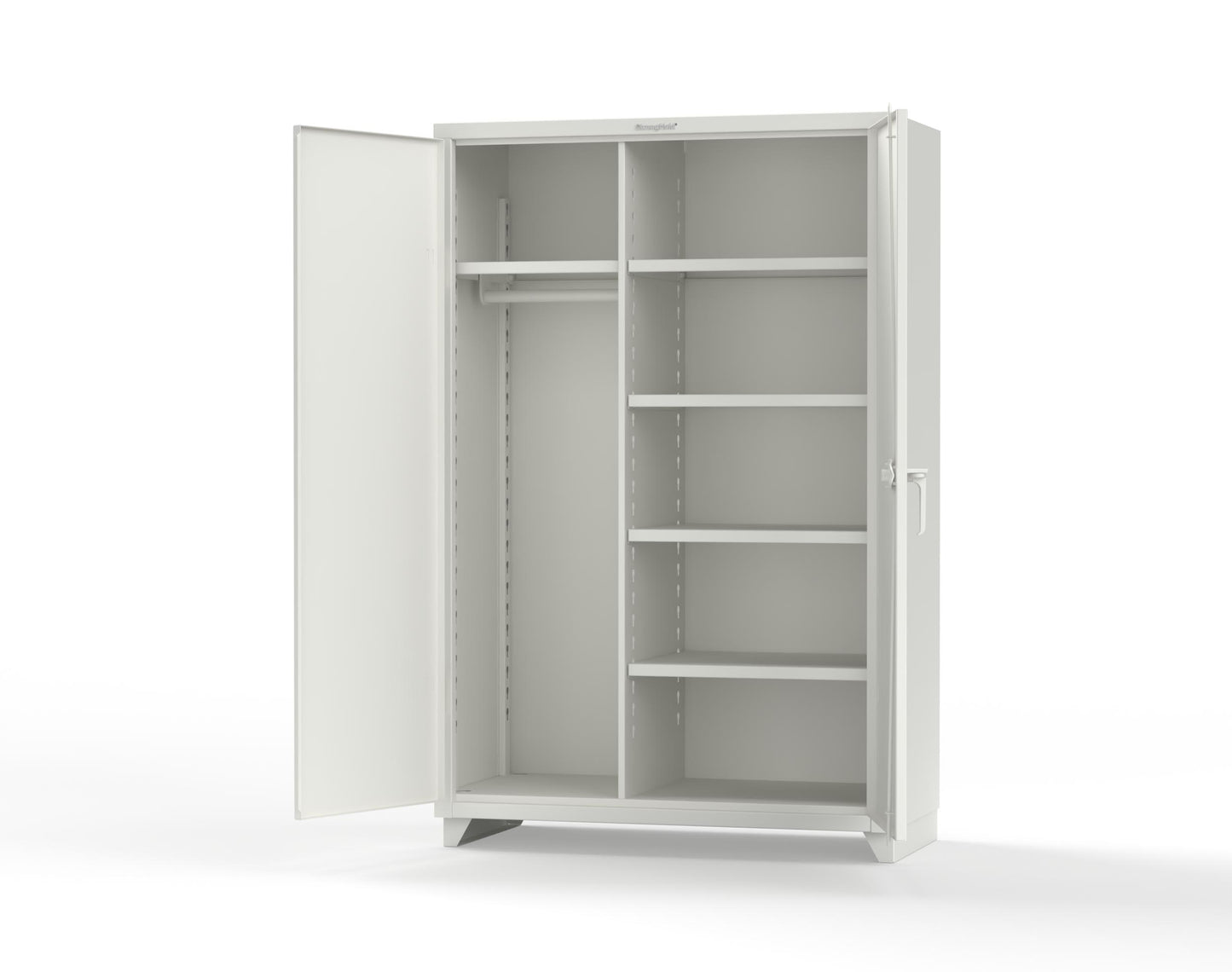 Extra Heavy Duty 14 GA Uniform Cabinet with 5 Shelves - 48 In. W x 24 In. D x 75 In. H - 46-W-245-L-9003