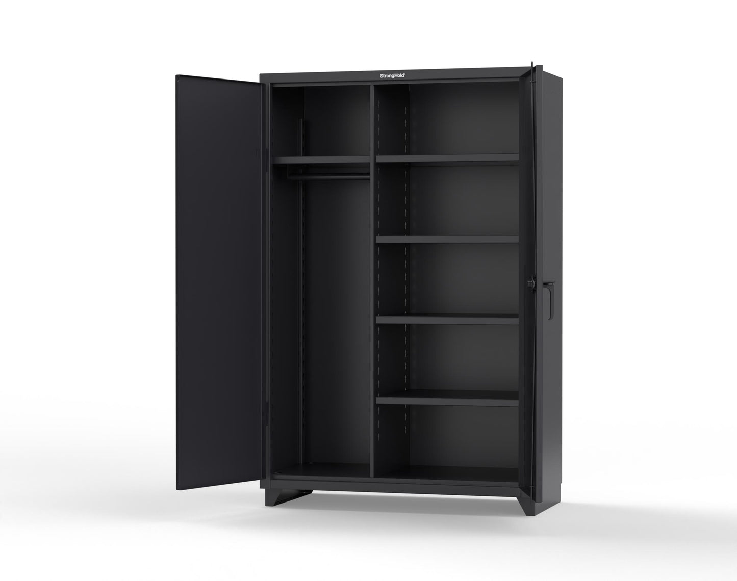 Extra Heavy Duty 14 GA Uniform Cabinet with 5 Shelves - 48 In. W x 24 In. D x 75 In. H - 46-W-245-L-9005