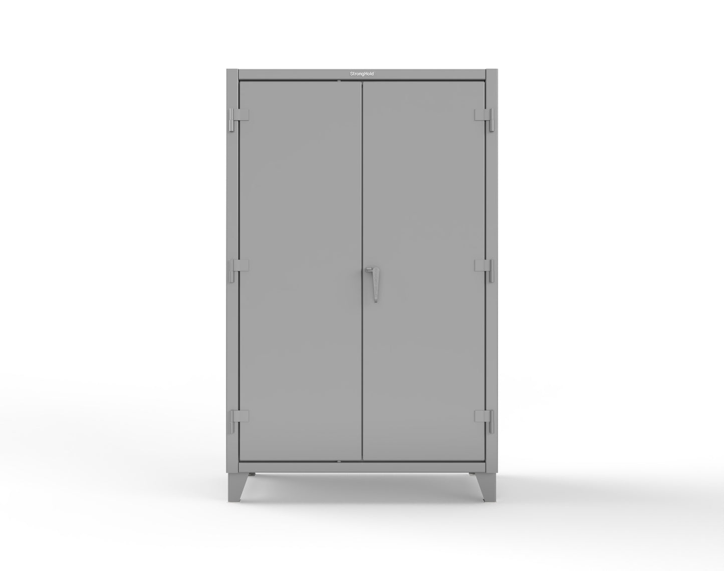 Extreme Duty 12 GA Uniform Cabinet with 48 Bins, 7 Drawers, 3 Shelves - 48 In. W x 24 In. D x 78 In. H - 46-WBD-243-7DBLD-7037