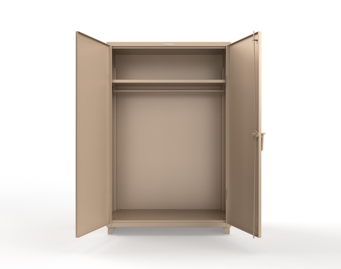 Extra Heavy Duty 14 GA Uniform Cabinet with Hanger Rod, 1 Shelf - 48 In. W x 24 In. D x 75 In. H - 46-WR-241-L-1019